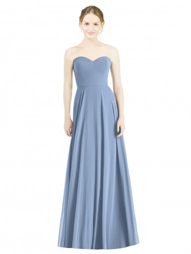 Affordable Strapless Sweetheart Chiffon Bridesmaid Dress Canada