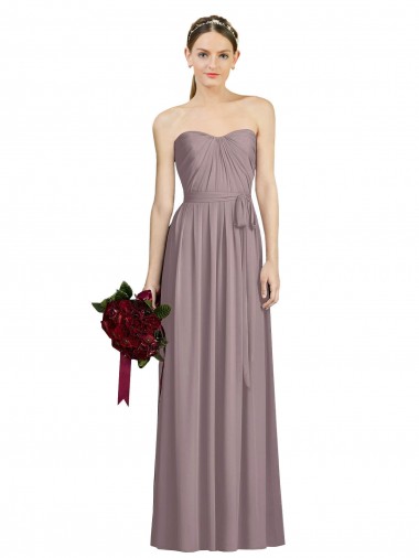 Affordable Sweetheart Neckline Long Full Length Chiffon Bridesmaid Dress Canada