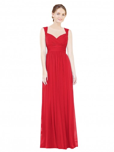 Affordable Full-Length Long Chiffon Bridesmaid Dress with Side Front Slit Canada