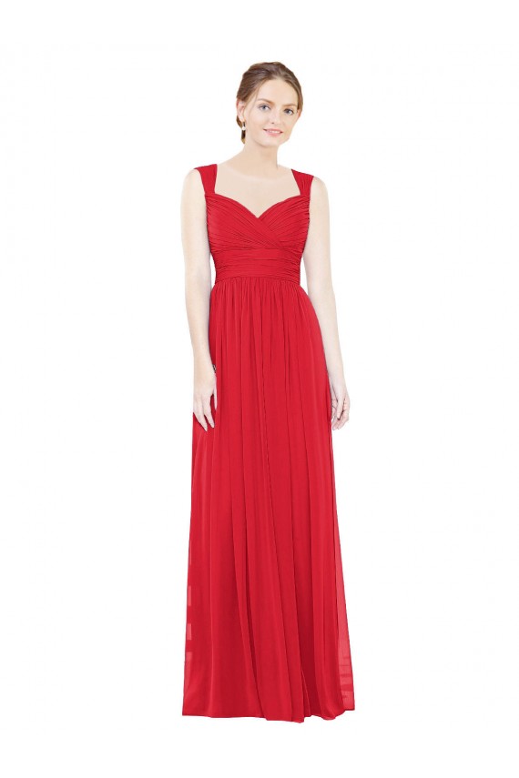 Affordable Full-Length Long Chiffon Bridesmaid Dress with Side Front Slit Canada