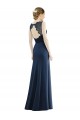 Affordable Lace Bodice Open Back Trumpet Chiffon Bridesmaid Dress with Bow Belt Canada