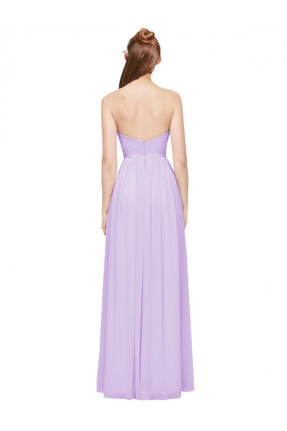 Affordable Strapless Mermaid Chiffon Bridesmaid Dress WITH High Side Slit and Ruffles Canada