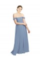 Affordable Long Floor Length Chiffon Bridesmaid Dress with Fluttering Off the Shoulder Straps Canada
