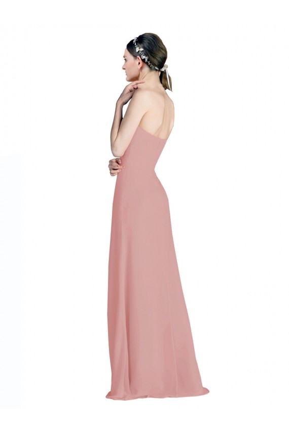 Affordable Daped A-Line Chiffon Bridesmaid Dress with Pleated Sweetheart Bodice Canada