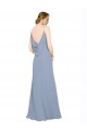 Affordable Cowl Back Long Chiffon Slip Bridesmaid Dress with Straps Canada