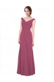 Affordable V-Neckline Long Chiffon Bridesmaid Dress with Wide V-Back Canada