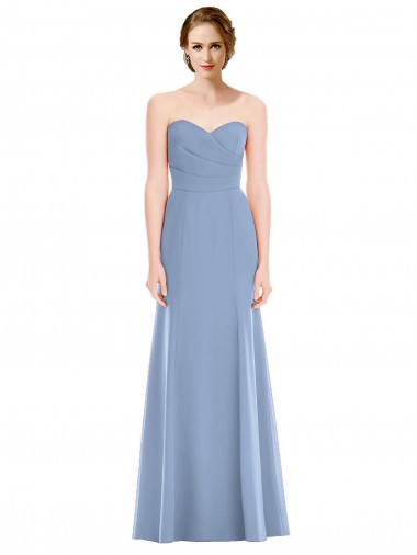 Affordable Draped Strapless Sweetheart Trumpet Chiffon Bridesmaid Dress Canada