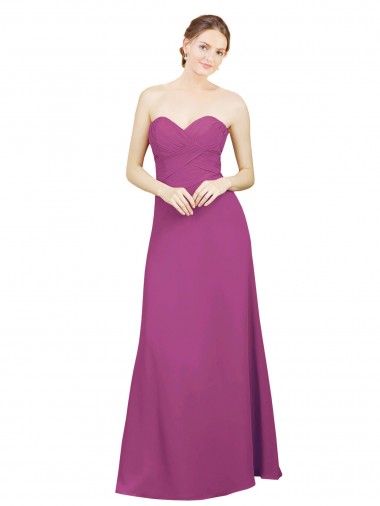 Affordable Sweetheart Neckline Pleated Chiffon Bridesmaid Dress with Low Back Canada
