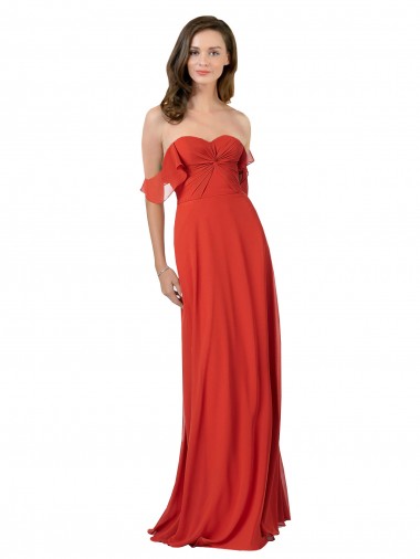Affordable Chiffon A-Line Bridesmaid Dress with Ruched Bodice Canada