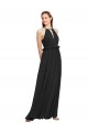 Affordable Halter Neck Front Keyhole Chiffon Bridesmaid Dress with Shirred Waist Canada