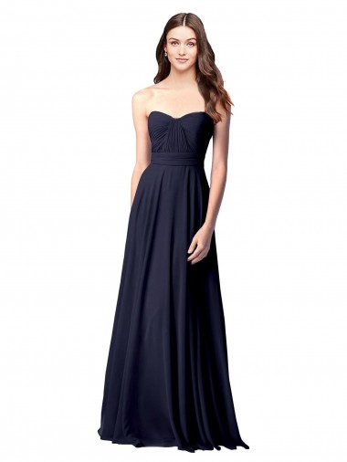 Affordable Luxe Chiffon Bridesmaid Dress with Sweetheart Neckline and Shirred Bodice Canada