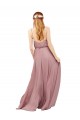 Affordable Long Chiffon Bridesmaid Dress with Spaghetti Strap Bodice Canada