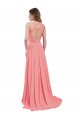 Affordable Draped A-Line Chiffon Bridesmaid Dress with Halter Keyhole Neckline Canada
