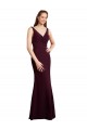Affordable Floor Length Fluted Chiffon Dress with Draped Bodice and V-Neckline Canada