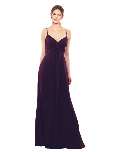 Affordable Floor Length A-Line Chiffon Bridesmaid Dress with Criss Cross Back Canada