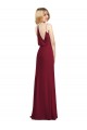 Affordable Full Length Draped Blouson Back Chiffon Maxi Bridesmaid Dress Canada