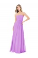 Affordable Draped Strapless Floor Length Chiffon Bridesmaid Dress Canada
