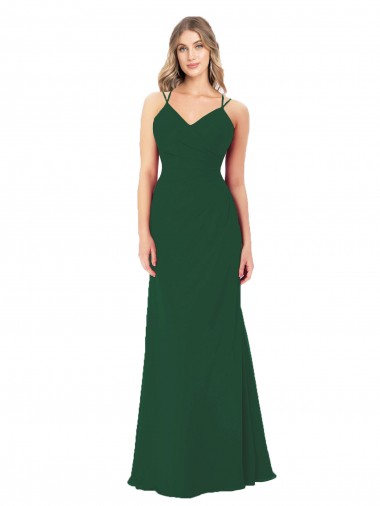 Affordable Criss Cross Strappy Chiffon Bridesmaid Dress Canada