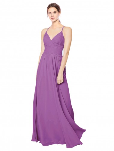 Affordable Braided Straps Cross Back Sweetheart Chiffon Bridesmaid Dress Canada