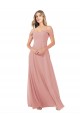 Affordable Draped Shoulder Sash Back Chiffon Bridesmaid Dress Canada