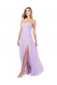 Affordable Draped Sweetheart Chiffon Bridesmaid Dress with High Slit Canada