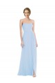Affordable Strapless Sweetheart Maxi Bridesmaid Dress with Pleated Front Slit Canada