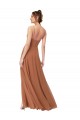 Affordable Cowl Neck Chiffon Bridesmaid Dress with Front Slit Canada