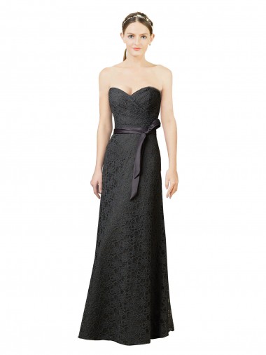 Affordable Strapless Lace Bridesmaid Dress with Sweetheart Neckline Canada