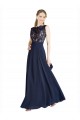 Affordable Bateaux Neckline A-Line Lace Bridesmaid Dress / Prom Dress with Top Nude Layer Canada