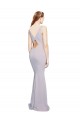 Affordable Cut-Out Back V-Neckline Mermaid Formal Crepe Bridesmaid Dress / Prom Dress Keyhole Back Canada