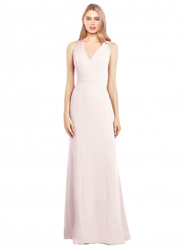 Affordable V-Neck Keyhole Back Crepe Trumpet Bridesmaid Dress / Prom Dress Canada