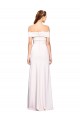 Affordable Criss Cross Off the Shoulder Formal Crepe Bridesmaid Dress / Prom Dress with Side Slit Canada