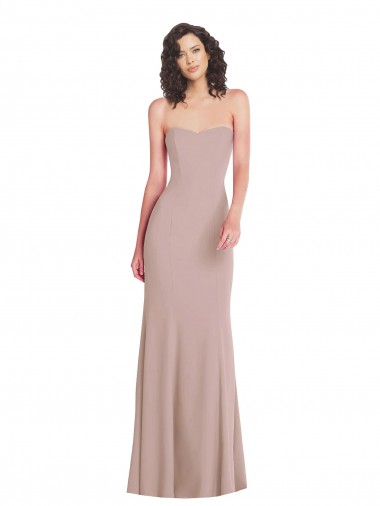 Affordable Strapless Princess Line Formal Crepe Mermaid Bridesmaid Dress / Prom Dress Canada