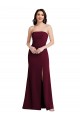 Affordable Strapless Crepe Maxi Bridesmaid Dress / Prom Dress with Front Slit Canada
