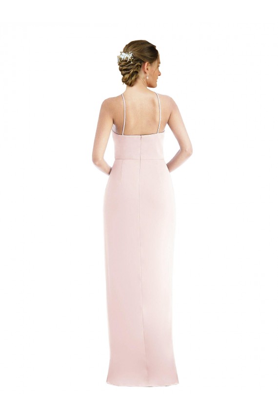 Affordable Halter Draped Tulip Skirt Maxi Bridesmaid Dress / Prom Dress Canada