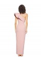Affordable Full Length One Shoulder Formal Crepe Bridesmaid Dress / Prom Dress with Side Leg Split Canada