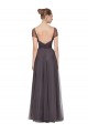 Affordable Sweetheart Neckline Long Tulle Bridesmaid Dress with Straps Canada