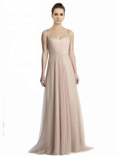 Affordable Sweetheart A-Line Tulle Draped Bridesmaid Dress Canada