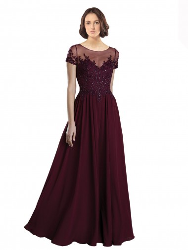 Affordable Full Length Beaded and Embroidered Tulle Bodice Long Chiffon Bridesmaid Dress Canada