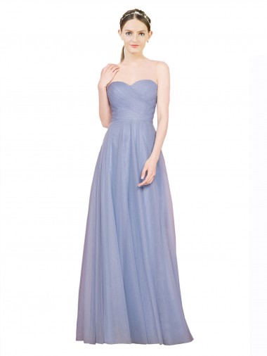 Affordable Strapless Sweetheart A-Line Tulle Bridesmaid Dress with Low Back Canada