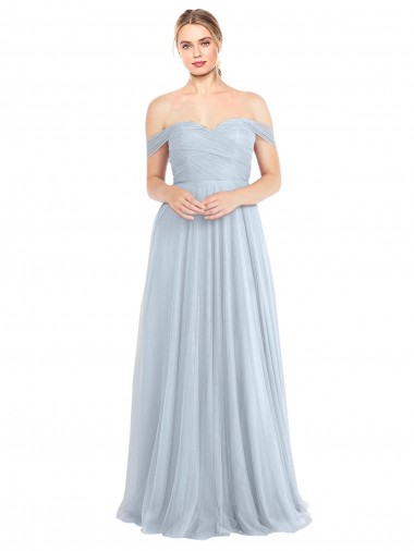 Affordable Sweetheart Neckline Off the Shoulder Tulle Bridesmaid Dress Canada