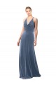 Affordable Halter Cowl Neck Long A-Line Velvet Bridesmaid Dress / Prom Dress with Keyhole Back Canada