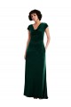 Affordable Cowl Neck Cap Sleeve Velvet Maxi Bridesmaid Dress / Prom Dress with Pockets Canada