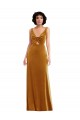 Affordable Twist Front Cutout Velvet Maxi Bridesmaid Dress / Prom Dress with Pockets Canada